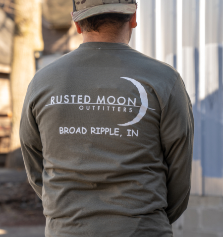 Forest Green Rusted Moon Long Sleeve Tee